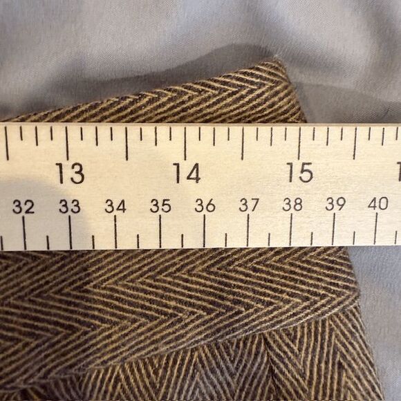 Alice + Olivia for Scoop Collab Brown Wool Trouser Shorts Herringbone Size 2 - Picture 6 of 9